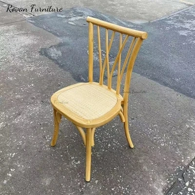 New Arrival Wood Chair With Rattan Seat