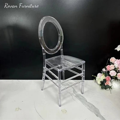 New Arrival O Back Design Clear Wedding Chair