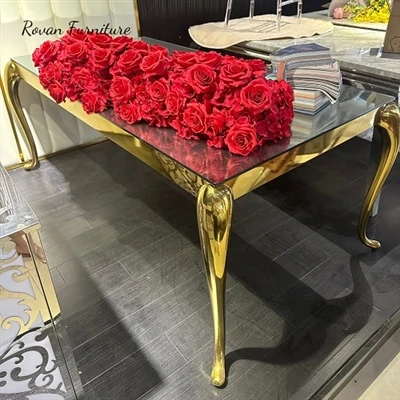 New Arrival Stainless Steel Rectangular Wedding Dining Table