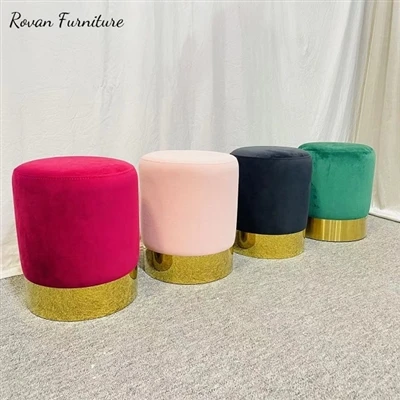 New Arrival Velvet Round Stool