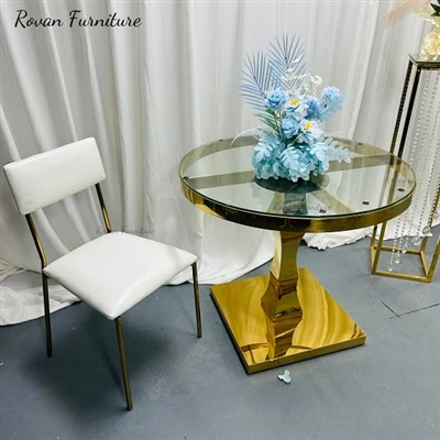 New Style Gold Stainless Steel Round Cake Table