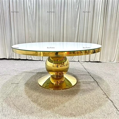 New Arrival Gold Stainless Steel Round Cake Table
