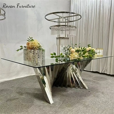 New Arrival Stainless Steel Silver Wedding Table