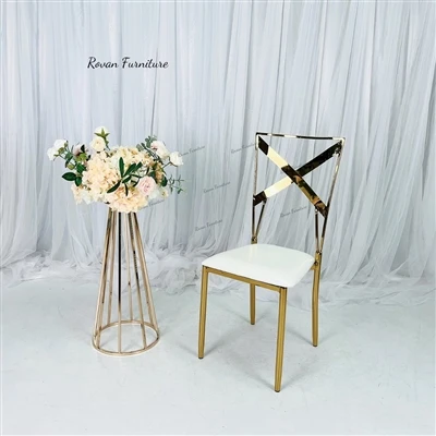 Latest Design Iron Plating Cross Back Chair