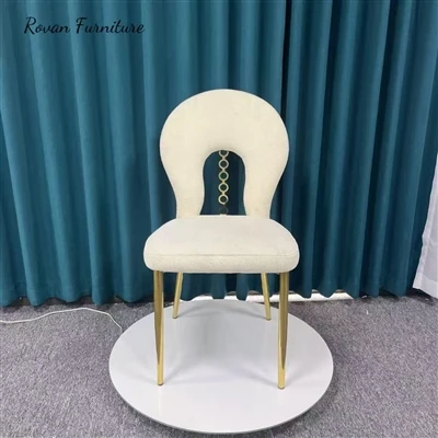 New Arrival Gold Stainless Steel Chair With Hollow Backrest