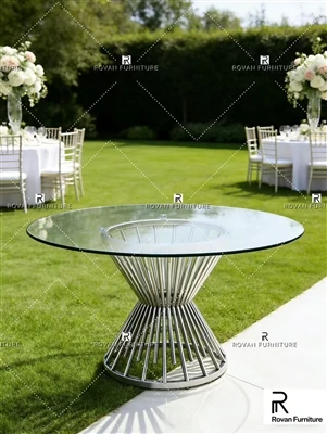 New Arrival Silver Stainless Steel Wedding Round Table