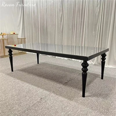 Black Top Stainless Steel Wedding Table