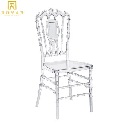 Clear Resin PC Transparent Crystal Royal Wedding Chair