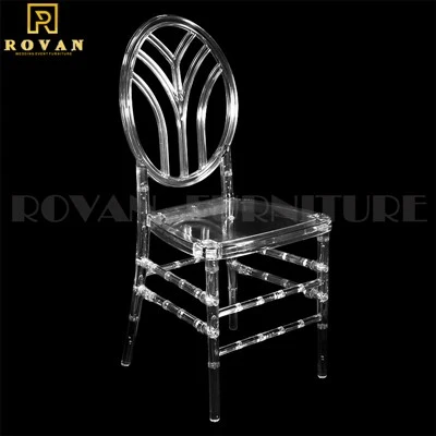 Clear Transparent Acrylic Crystal Flower Round Back Weding Chair