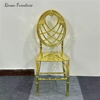 Electroplating PP Resin Heart Shaped Chair