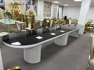 Long Stainless Steel Wedding Dining Table