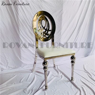 Fancy White and Gold Dining Chairs For Wedding