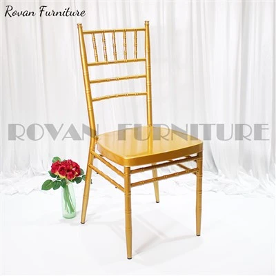 Gold Chiavari Chair with Ivory White Cushion