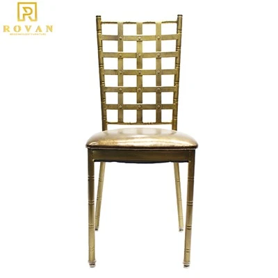 Gold Metal Ballroom Wedding Chair With Cushion