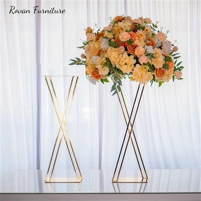 Gold Metal Flower Stand Centerpiece