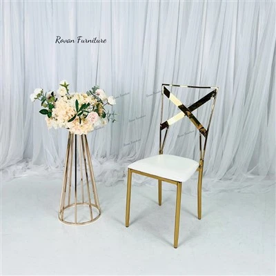 Gold Metal X Back Chairs