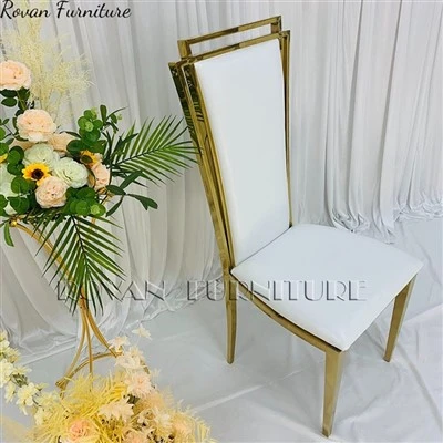 Gold Square Back Metal Wedding Dining Chairs