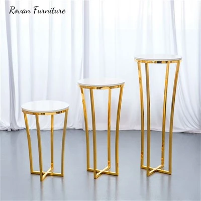 Gold Stainless Steel Flower Display Stand