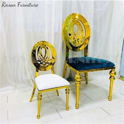 Gold Stainless Steel Round Back Children Chair