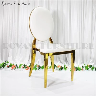 Gold Stainless Steel Round Back Party Wedding Chairs