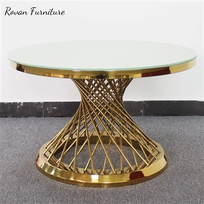 Gold Stainless Steel Round Cake Table