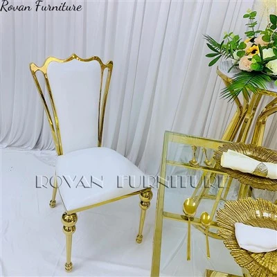Gold Stainless Steel Wedding Event Dining Chairs