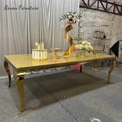Gold Top Stainless Steel Wedding Table