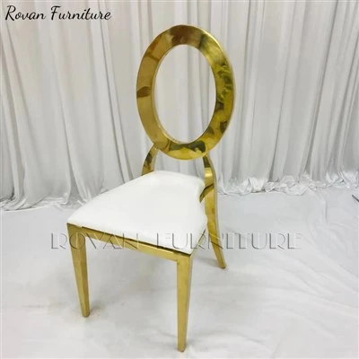 Gold Upholstered O Back Dining Chair