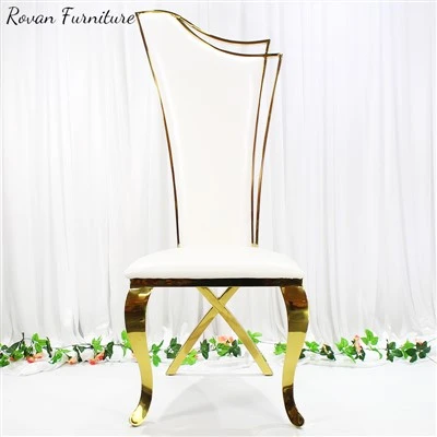 High Back Gold Guqin Wedding Chairs