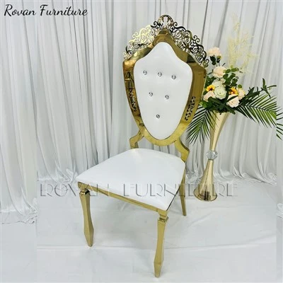 High End Royal Gold Metal Dining Chairs