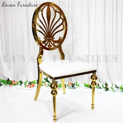 Luxury Gold Metal Stackable Dining Room Chairs