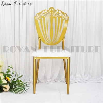 Luxury Iron Flower Back Wedding Chair