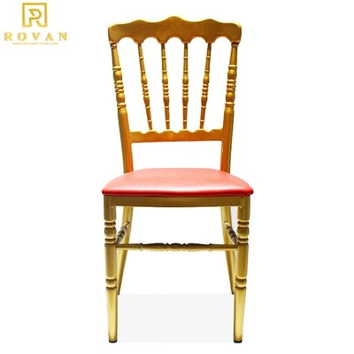 Metal Iron Napoleon Chair With Fixed Pad Cushion