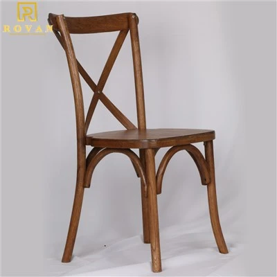 Outdoor Solid Oak Cross Back Dining Chairs