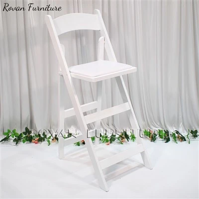 Outdoor White Folding High Bar Stools