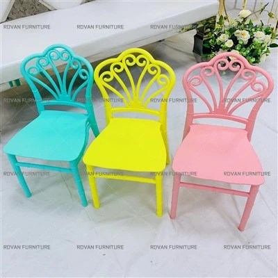 Pp Resin Flower Back Kids Chair