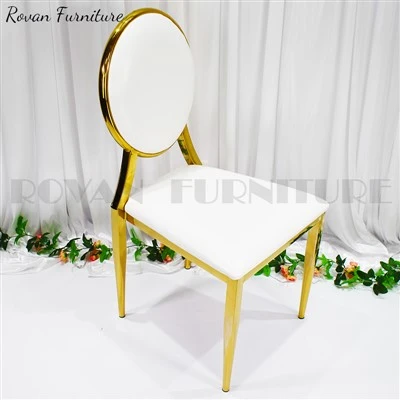 Royal White Padded Round Back Wedding Chairs