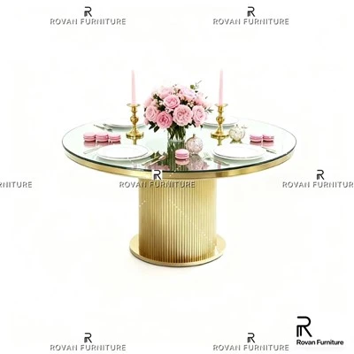 Simple Stainless Steel Round Wedding Table