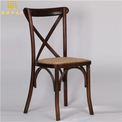 Solid Wood Cross Back Rattan Dining Chair