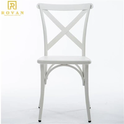 Stackable Metal Cross Back Wedding Chair
