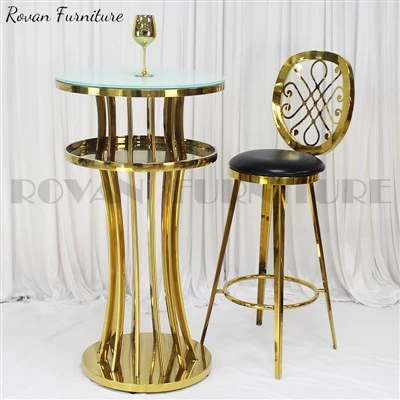 Stainless Steel Flower Back Bar Chair