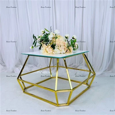 Stainless Steel Gold Irregular Coffee Table