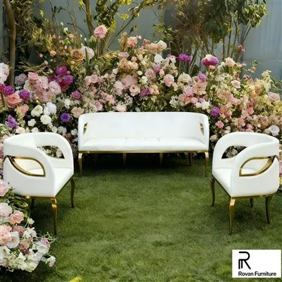 Stainless Steel Gold Wedding Sofa Set
