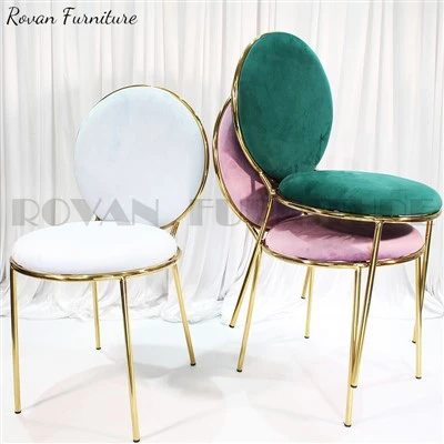 Upholstered Round Back Velvet Event Dining Chairs