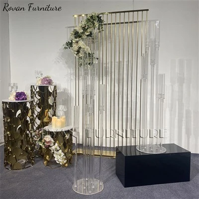 Wedding Gold Stainless Steel Striped Backdrop