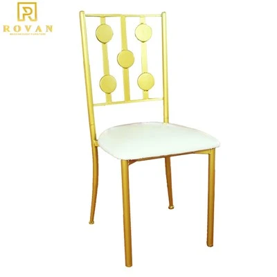 Wedding Luxury Gold Square Back Metal Chair