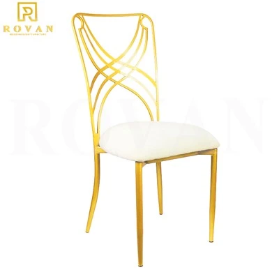 Wedding Luxury Gold X Back Metal Chair