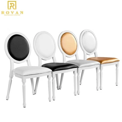 Wedding Upholstered Removable Backrest Metal Louis Chair