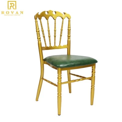White Gold Napoleon Royal Wedding Chair With Cushion