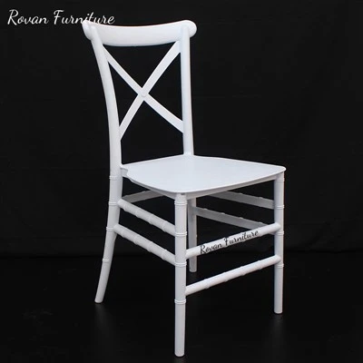White PP Plastic Cross Back Wedding Chair